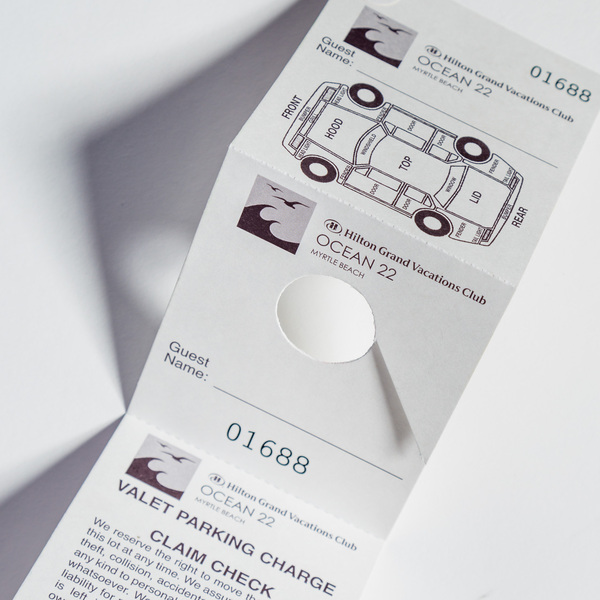 valet parkting tag attachment