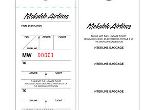 Custom Airline Hang Tag - Mokelulu Interline Baggage Tag