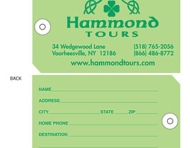 Custom Baggage Hang Tag - Hammond Tours