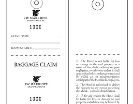 Custom Baggage Hang Tag - JW Marriott Baggage Claim