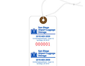 Custom Baggage Hang Tag - San Diego Luggage Storage
