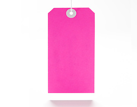Pink Fluorescent Hang Tags from St. Louis Tag