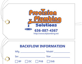 Precision Plumbing Backflow Test Tag