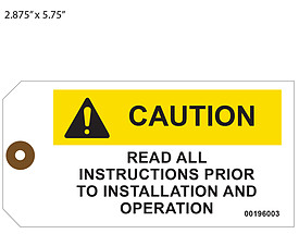 Caution Read All Instructions Hang Tag
