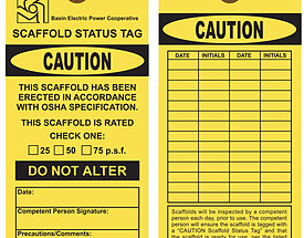 Caution Scaffold Status Tag