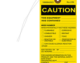Caution Equipment Warning Tag