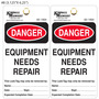 Kimball Danger Custom Equipment Repair Tag