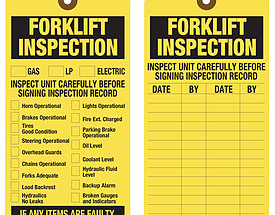 Forklift Inspection Record Tag