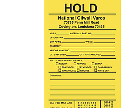 National Oilwell Varco Hold Tag