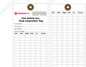 Fire Safety Tank Inspection Tag - Fire Safety Inc