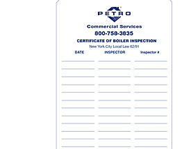Petro Boiler Inspection Tag