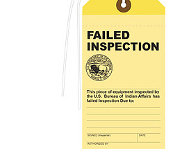 Failed Inspection Tag