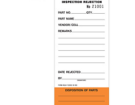 Inspection Rejection Tag
