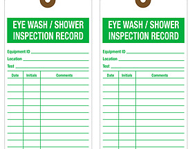 Eye Wash Shower Inspection Record Tag