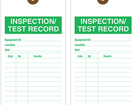 Inspection Test Record Tag