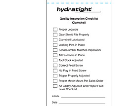 Hydratight Quality Inspection Checklist Tag