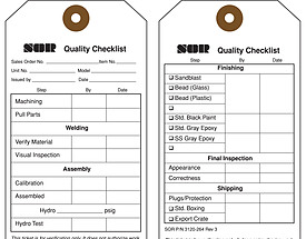 SOR Quality Checklist Tag