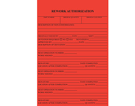 Rework Authorization Tag
