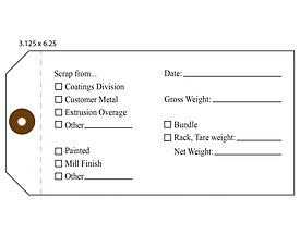Custom Printed Hang Tag - Scrap Checklist