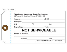 Non Serviceable Tag - Woodgroup