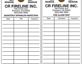 Sprinkler & Fire Alarm Inspection Test Tags - CR Fireline