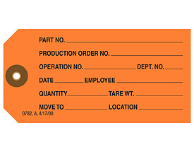 Custom Orange Inventory Hang Tag