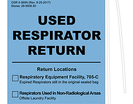 Used Respirator Return – Medical Device Tag