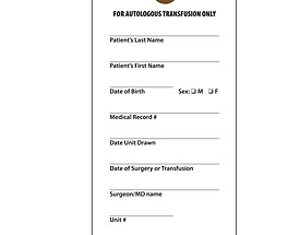 Autologous Transfusion – Hospital Tag