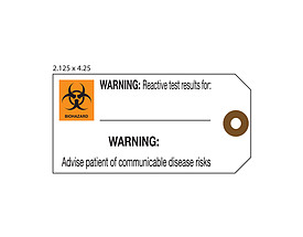 Warning Reactive Test Results – Hospital Tag