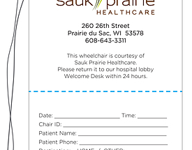 Sauk Prairie Wheelchair – Hospital Tag