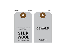 Custom Clipped Corners Hang Tag - Oswald Silk Wool