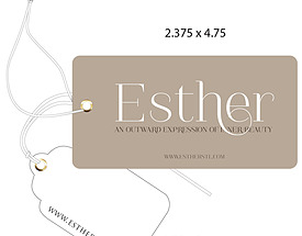 Custom Printed Apparel & Clothing Tag - Esther