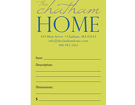Custom Boutique Hang Tag - The Chatham Home