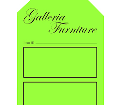 Custom Furniture Price Tag - Green Galleria Furniture