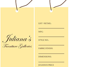 Custom Furniture Hang Tag - Juliana's