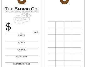 Custom Furniture Hang Tag - The Fabric Co.