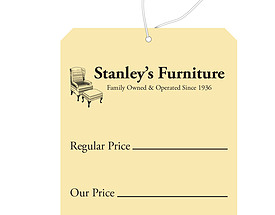 Custom Price Hang Tag - Stanley's Furniture