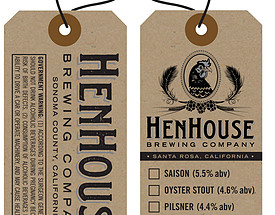 Custom Printed Growler Hang Tag - HenHouse Brewing Co.