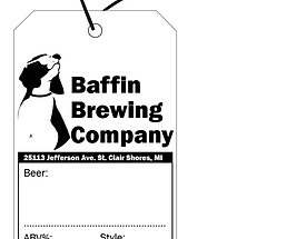 Custom Printed Growler Hang Tag - Baffin Brewing Co.