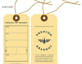 Custom Printed Growler Hang Tag - Premium Draught