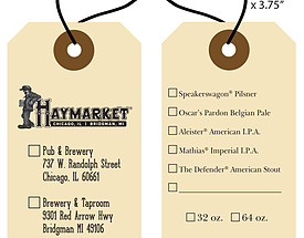 Custom Growler Tag - Haymarket Pub & Brewery