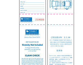 Custom Guest / Travel Hang Tag - Hyatt Claim Check