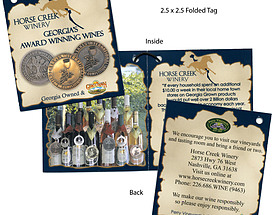 Square Hang Tag featuring Horse Creek Winery as Georgia's Award Winning Wines