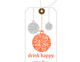 Holiday Hang Tag with Clipped Corners, a Fiber Patch & Knotted String for Vine & Co.