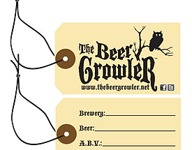 Clipped Corners Hang Tag with Fiber Patch & Knotted String Attachment for The Beer Growler