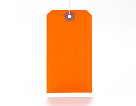 Orange Fluorescent Hang Tag from St. Louis Tag