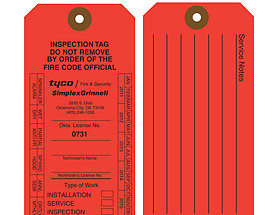 SimplexGrinnell – Fire & Safety Inspection Tag