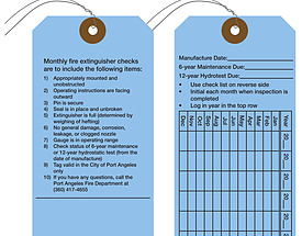 Monthly Fire Extinguisher Inspection Tag With Checklist