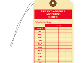Fire Extinguisher Inspection Record Tag (Manilla)