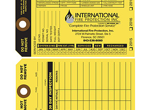 International Fire Protection Inc. – Fire Extinguisher Inspection Tag